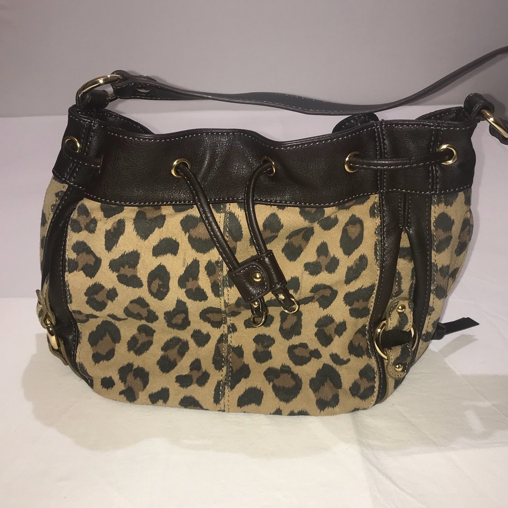 Tignanello Leopard Suede leather hobo